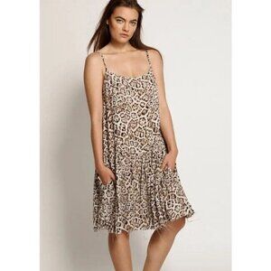 New One Teaspoon Stone Leopard Dress Womens M Tank Mini Pockets